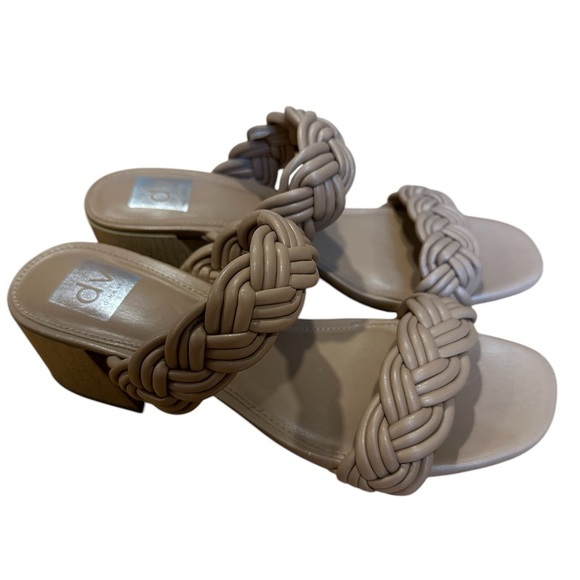 Dolce Vita Sanders Taupe Heeled Braided Sandals - Picture 2 of 8